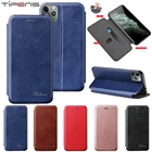 Прочный Магнитный кожаный чехол для iPhone 13 12 Mini 11 Pro Max XS XR X 8 7 6 6s Plus SE 2020, флип-кошелек с отделением для карт, чехол для телефона