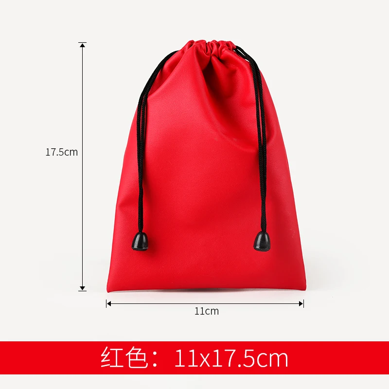 red 11x17.5cm Высокое Качество Пользовательский логотип сумка из искусственной кожи шнурок сумки гарнитура Кабель для передачи данных Водонепроницаемый хранения струнная сумка для подарков - Цвет: red 11x17.5cm