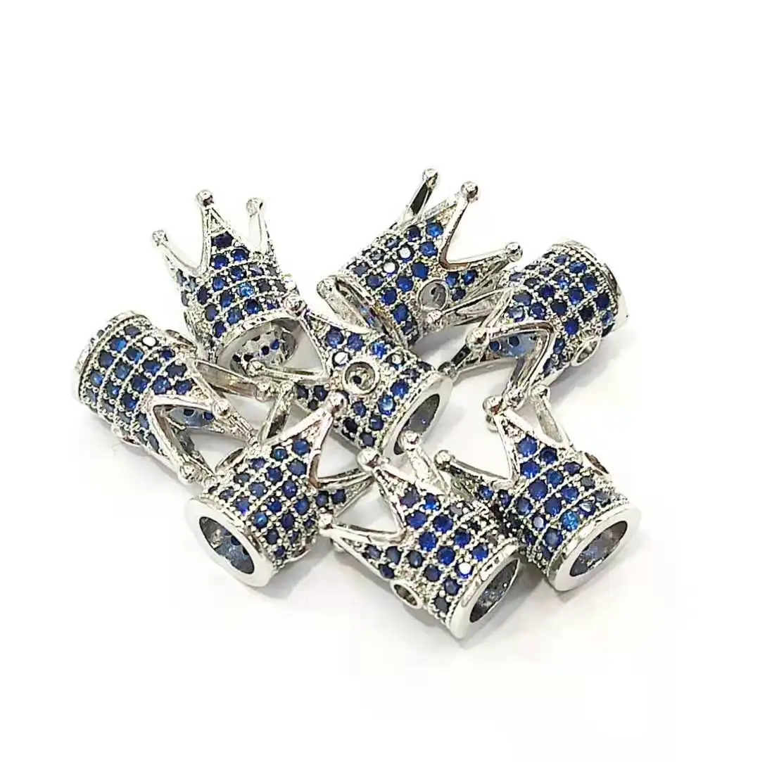 

10PCS CZ Crown Bead Spacers for Women DIY Jewelry Accessories CZ002