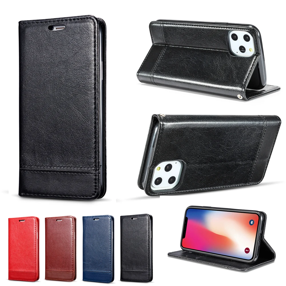 Кожаный чехол для Iphone 11 Pro MAX XR X XS 8 7 6 samsung S10 S9 S8 S7 NOTE10 9 мягкий кошелек откидная