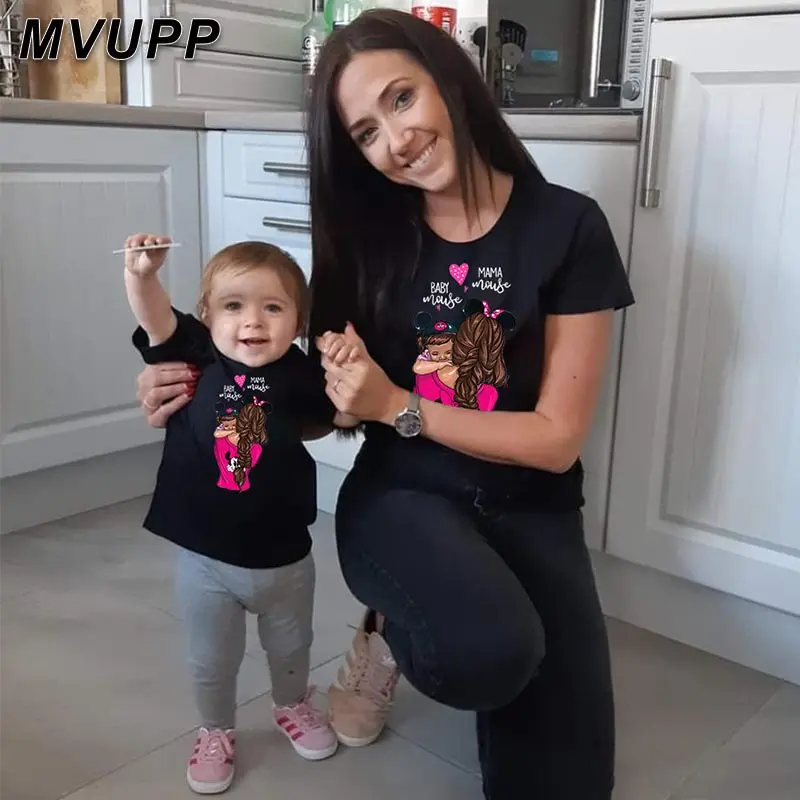 Мама малыш мышь мать дочь семья подходящая одежда мама и я наряды для мамы