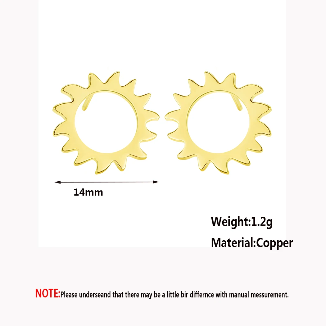 Женские серьги-гвоздики Sunshine Sun золотые ювелирные изделия Винтажные серьги в