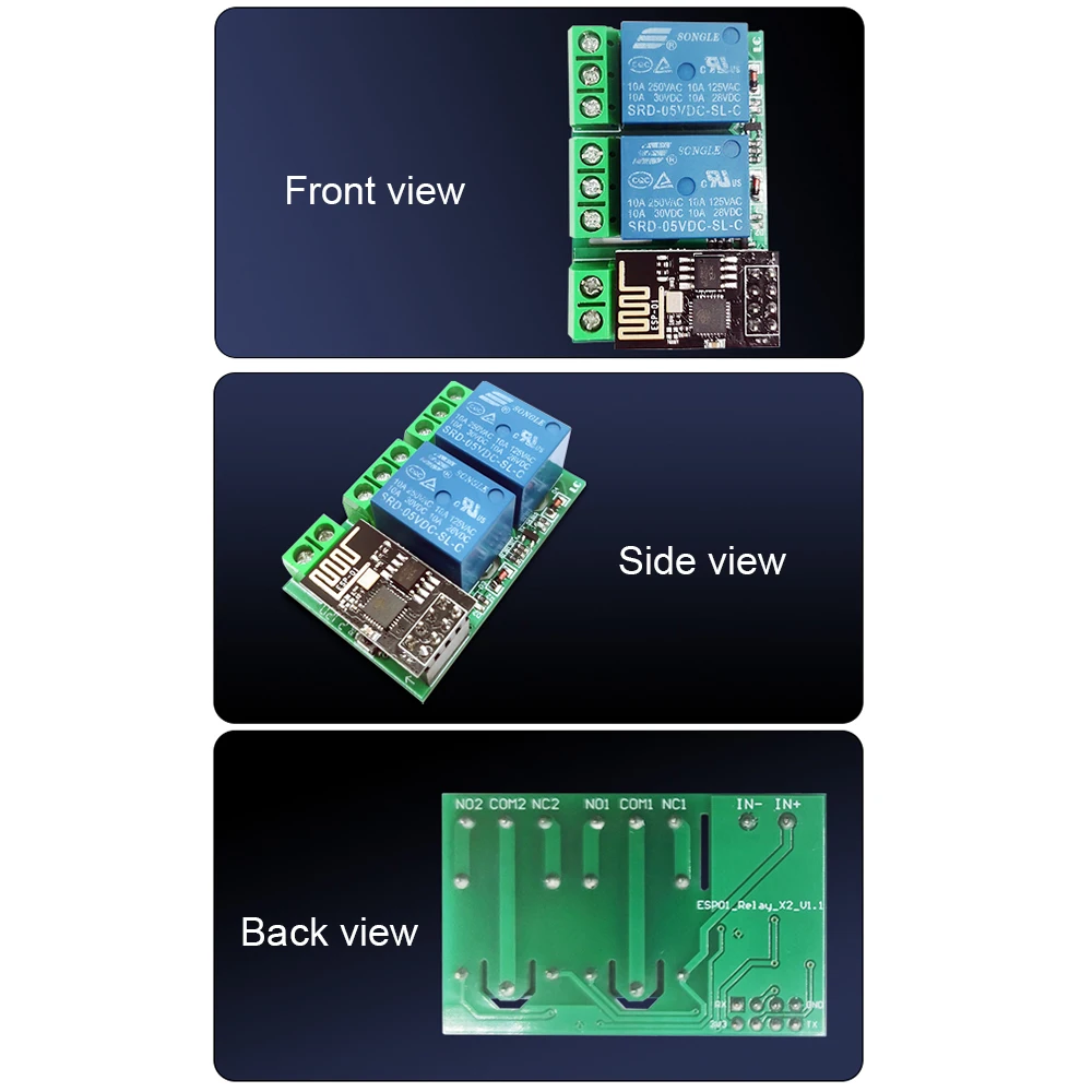 Релейный модуль ESP8266 ESP-01/01S 5V WiFi 2-канальный релейный для умного дома