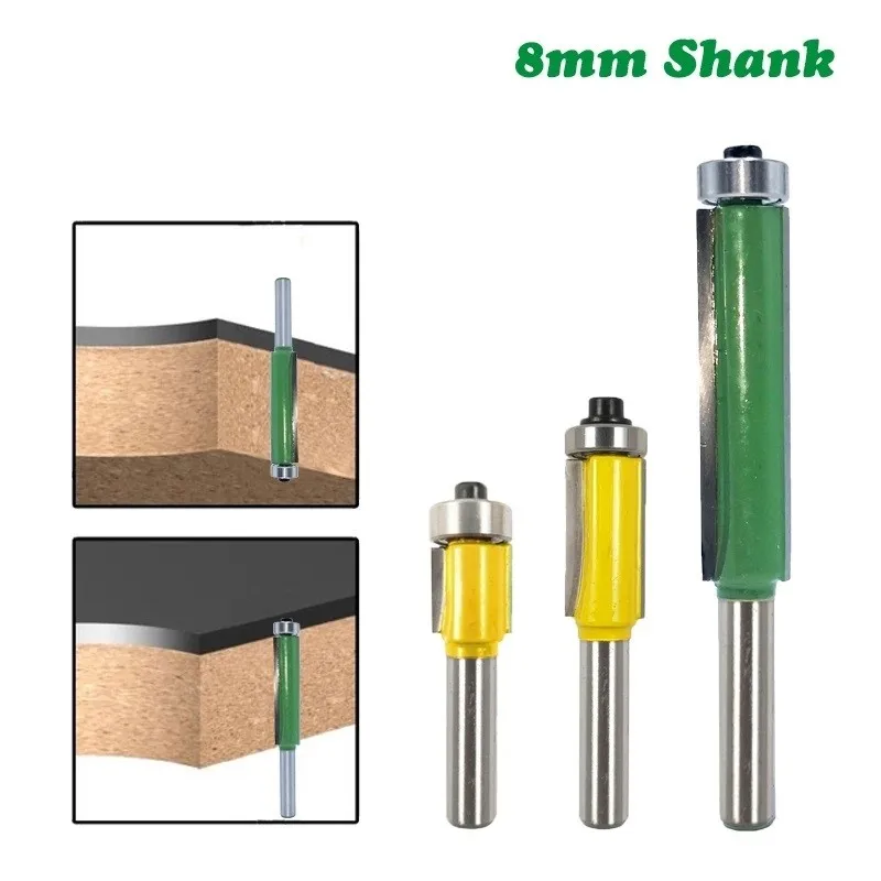 

45# Steel Flush Trim Router Bit 8mm Wood Template Milling Cutter YG6X Hot Selling