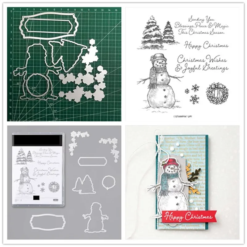 

Snowman Metal Cutting Dies and Stamps for DIY Scrapbooking Photo Album Decorative Embossing DIY Paper Cards Cut Die 2021