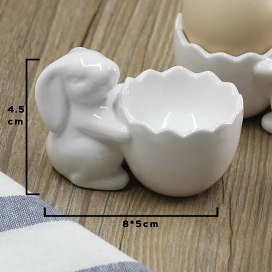 

Creative Non-stick Egg Tray Ceramic tableware rabbit shape egg cup Holder Egg Tool Breakfast steam rack mold kitchen accessories