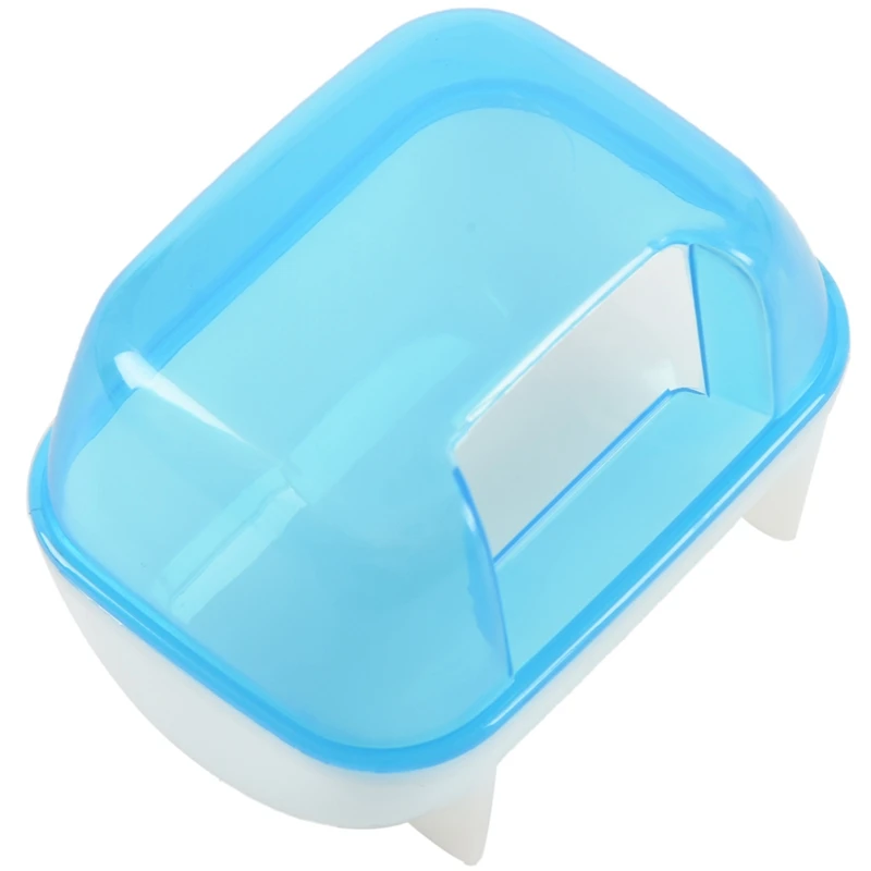 

Pet Hamster Bathroom Bath Sand Room Sauna Toilet Blue White 10x7x7cm