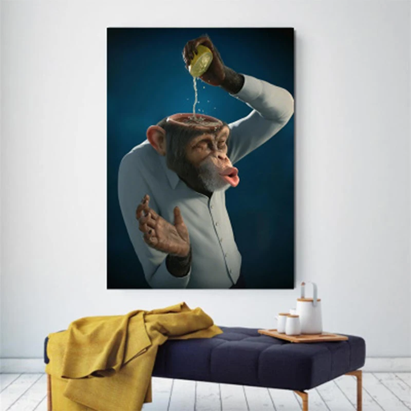 Creative Orangutan Baboon Monkey Animal Decorative Painting Living Room Corridor wall pictures for living room canvas painting | Дом и сад