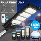 Уличная Светодиодная лампа на солнечной батарее, 800 Вт, 1000 Вт, 1200 Вт, 1500 Вт, уличная лампа с дистанционным управлением, водонепроницаемая садовая настенная лампа с радар-датчиком