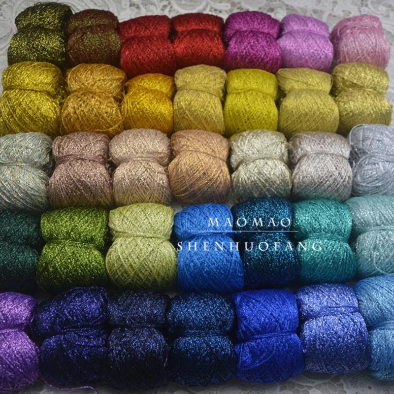 50 г/лот металлическая пряжа для вязания крючком хлопковая вязания|Пряжа| |