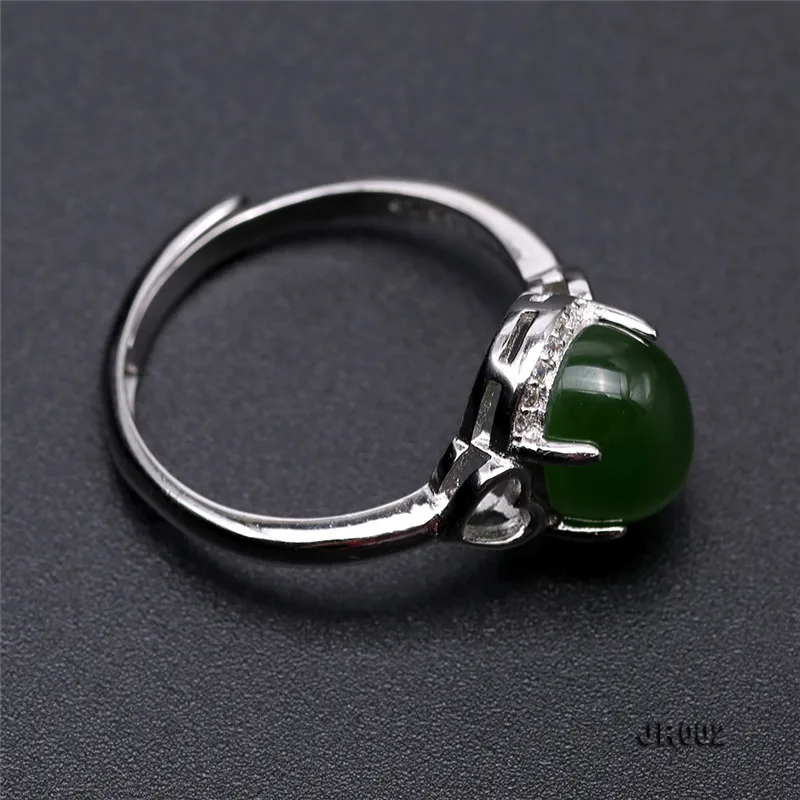 

JYX Beautiful Jasper 925 Sterling Silver Ring Oval 10X14mm Adjustable Ring Elegant Jewelry for Women Everyday Holiday Gift