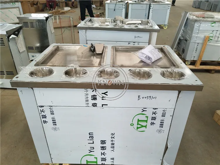 Машина для приготовления жареного мороженого в тележке с 4 лопатками | Бытовая