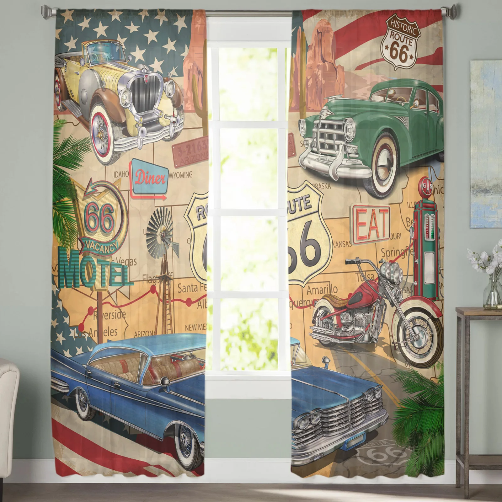 66 плакатов в стиле ретро прозрачные шторы оконные для гостиной спальни жалюзи