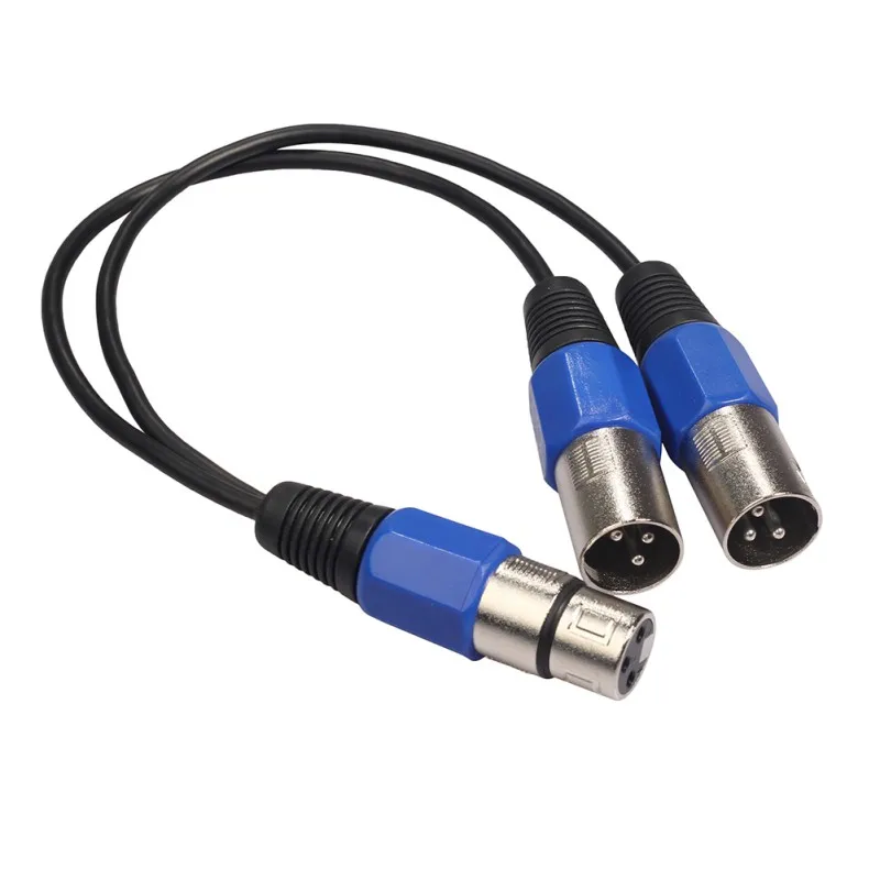 

XLR Y-образный кабель, 2 штекера-1 гнездо, аудиокабель 30 см для смесителей, микрофонов, динамиков, усилителей, проводов, адаптеров