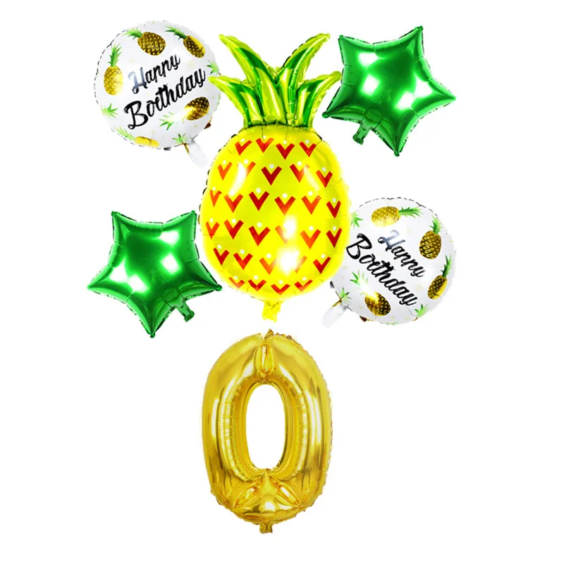 6 шт 32 ''Золотой цифровой Гавайский вечерние алюминиевая пленка набор