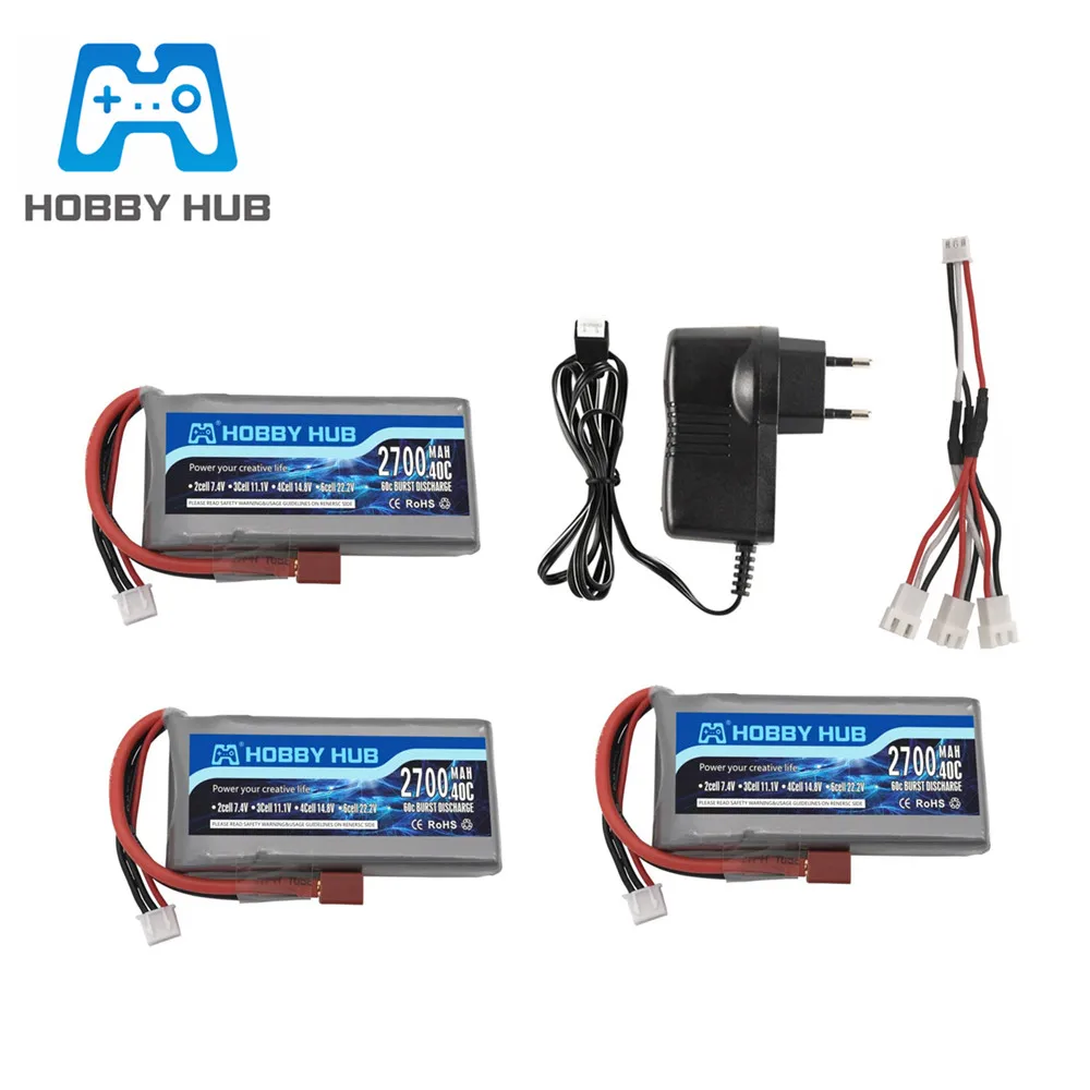 RC Lipo Battery 2s 7.4V 2700mAh 40C Max 60C +7.4v charger For Wltoys 12428 12423 Car feiyue 03 Q39 Upgrade parts | Игрушки и хобби