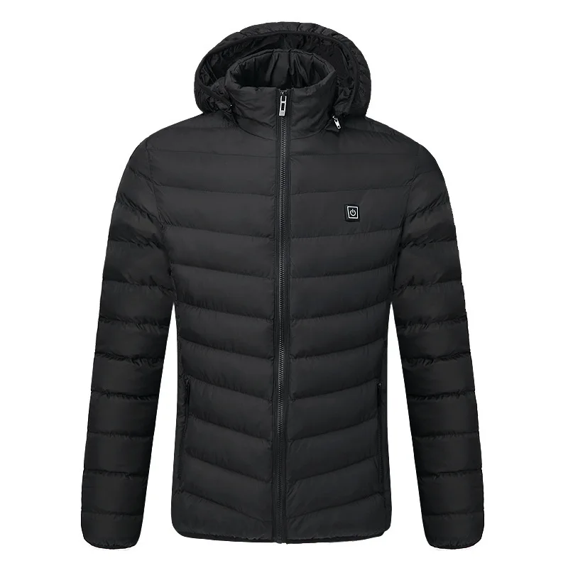 

Men Women Outdoor USB Electric Heated Jackets Down Cotton Coat Hooded Warm Winter Thermal Abrigos Mujer Invierno Parkas Kamizelk