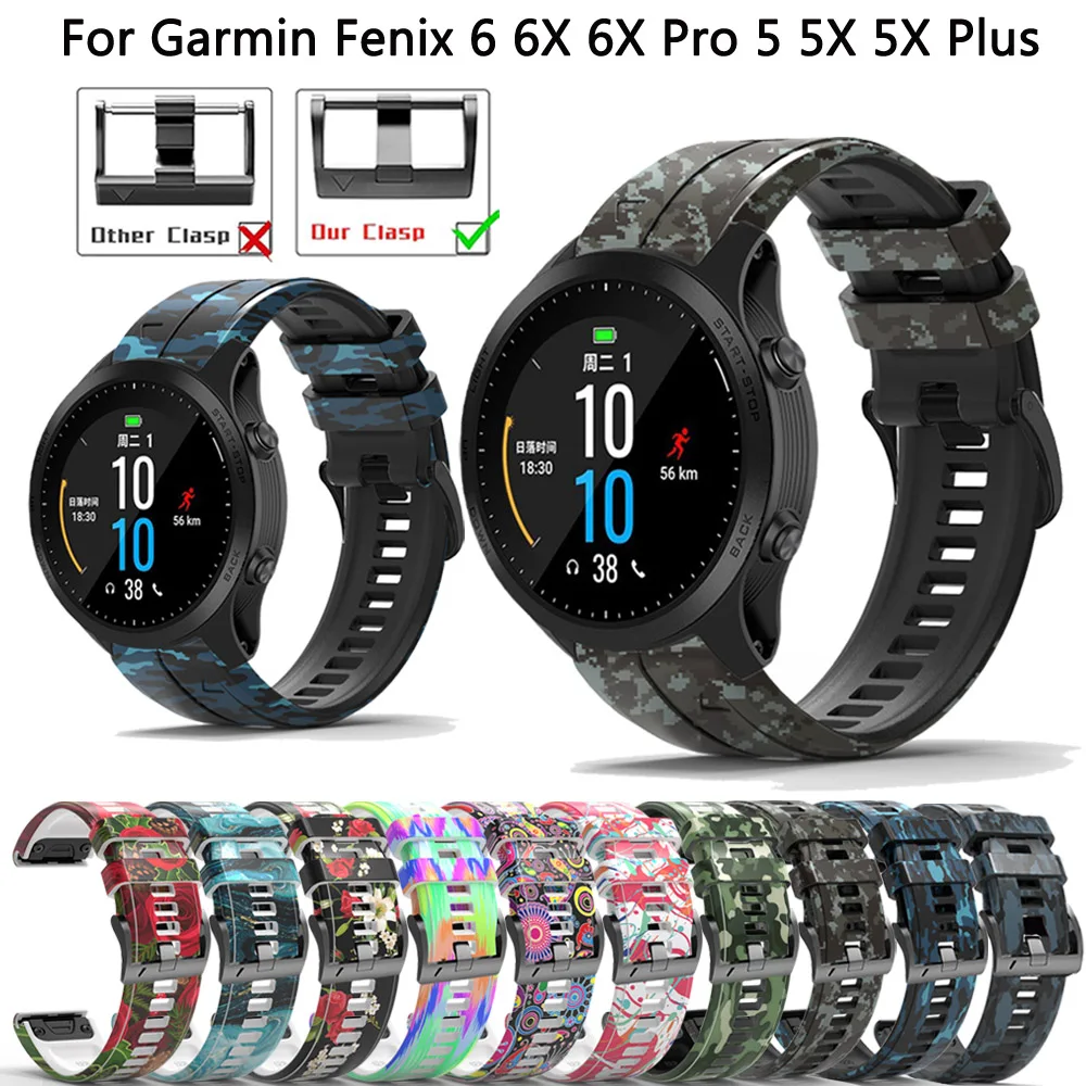 

Ремешок силиконовый для смарт-часов Garmin Fenix 6 6X Pro 5 5X Plus 3 HR 945, 22 26 мм