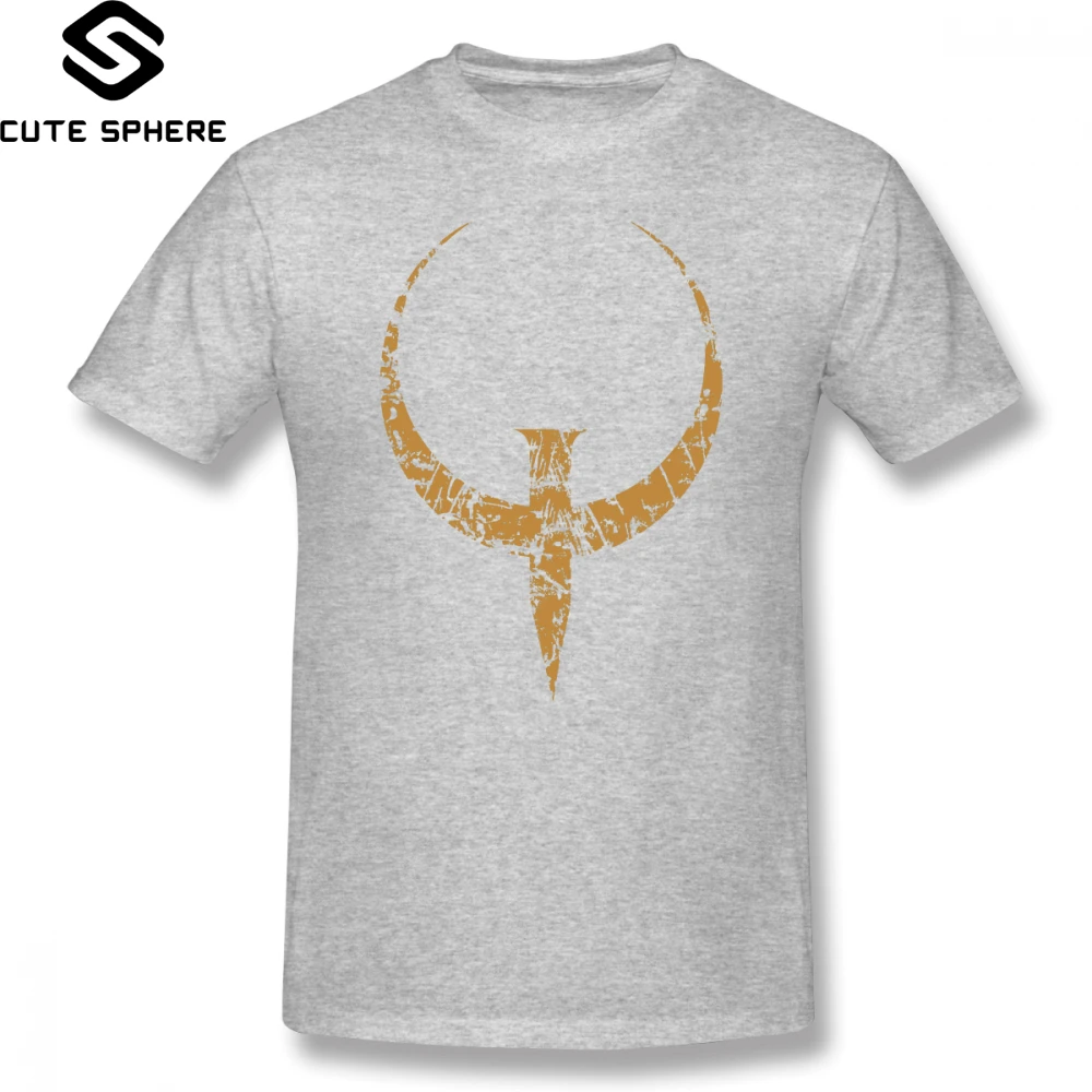 Quake футболка бронзовая хлопок мужская короткий рукав большой графический милый