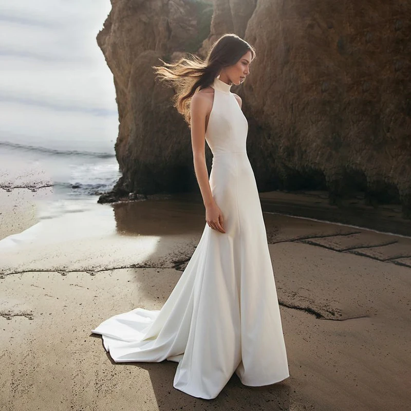 

Pure color new round neck dress slim back dress sleeveless mature sexy back elegant floor-length dress 2021 dress
