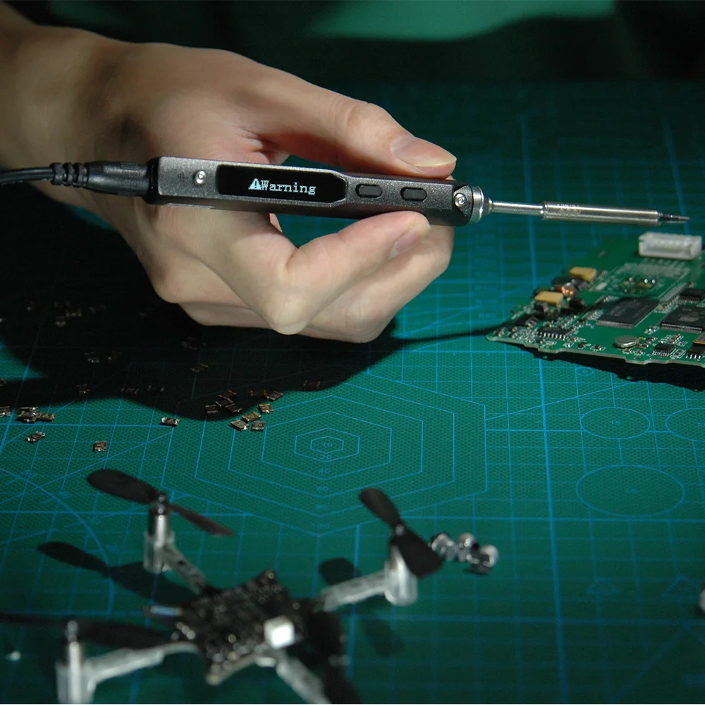 Комплект портативной паяльной станции Mini TS100 7 наконечников оригинальный