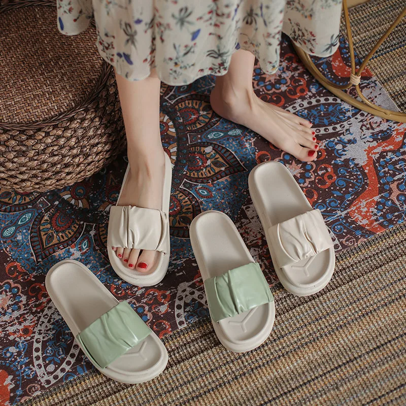 

Shoes Slippers Women Summer Med Pantofle Luxury Slides Platform Shale Female Beach Flat 2021 Designer Soft Sabot Casual PU Rome