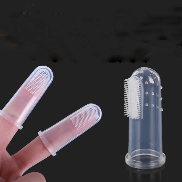 2Pcs Puppy Cat Finger Cleaning Toothbrush Super Soft Silicone Pet Products Pet Bad Breath Tartar Teeth Care Tool CW-YS-01l