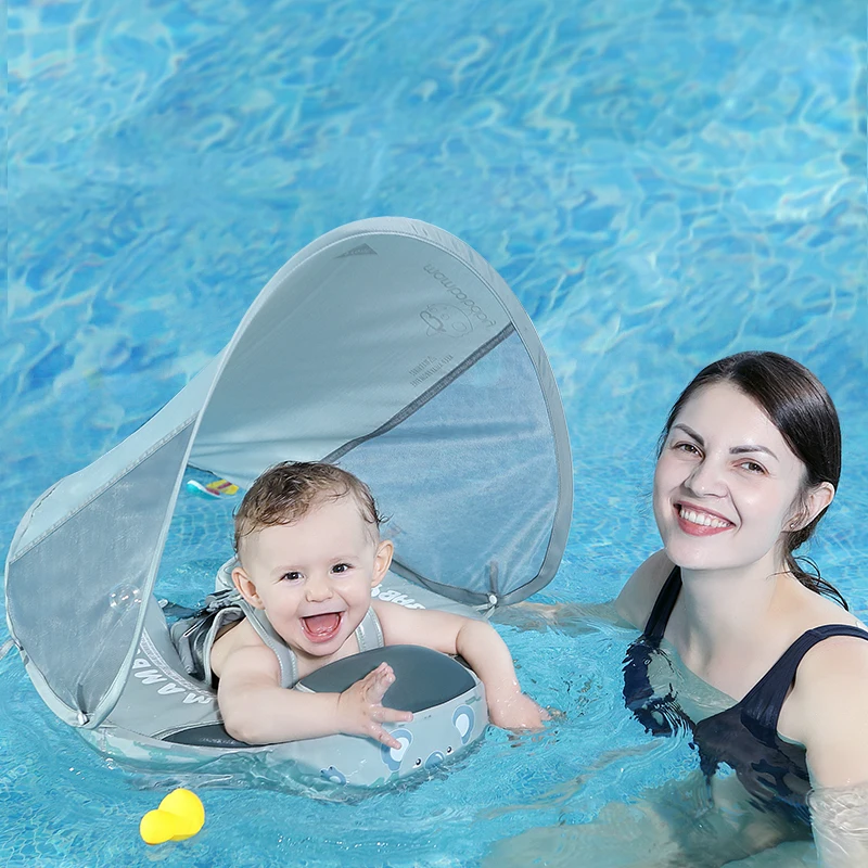 

UV-protection Baby Swimming Ring floating sunshade Children Waist No inflation Float Swimming Pool Toy for Bathtub Swim Trainer