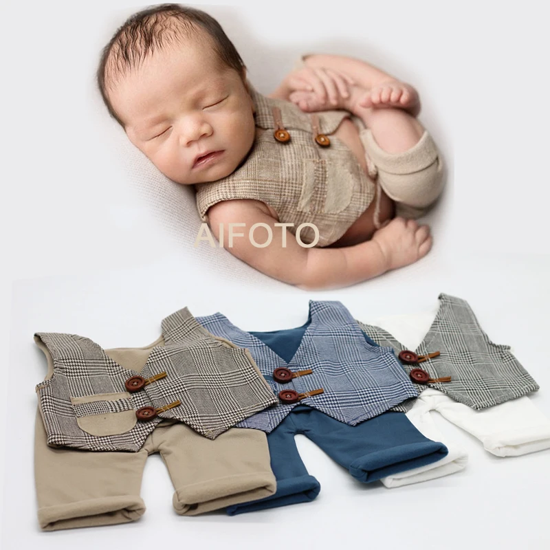 Newborn Photography Prop for Outfits Props Baby Boy Pants Set Birthday Picture Shoot Costume fotografia Photo Accessories