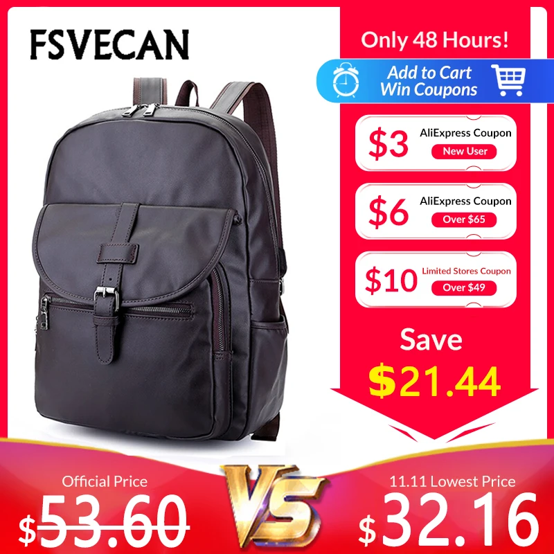 Кожаный рюкзак для ноутбука мужской модный с защитой от кражи колледжа роскошный