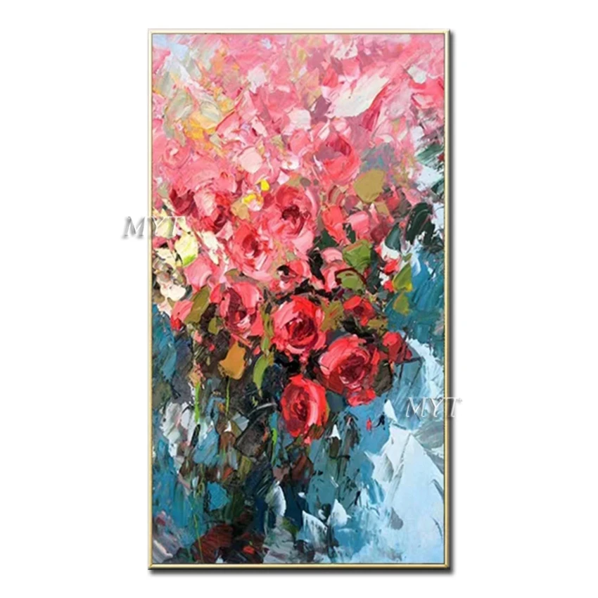 

Толстая Текстура нож цветок искусство ручной работы масляная живопись абстрактные цветы картины Искусство Холст стены для гостиной домашн...