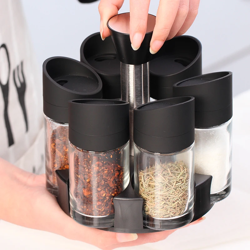 AMINNO кухонная банка для специй стеклянные бутылки с контейнером стеллаж хранения