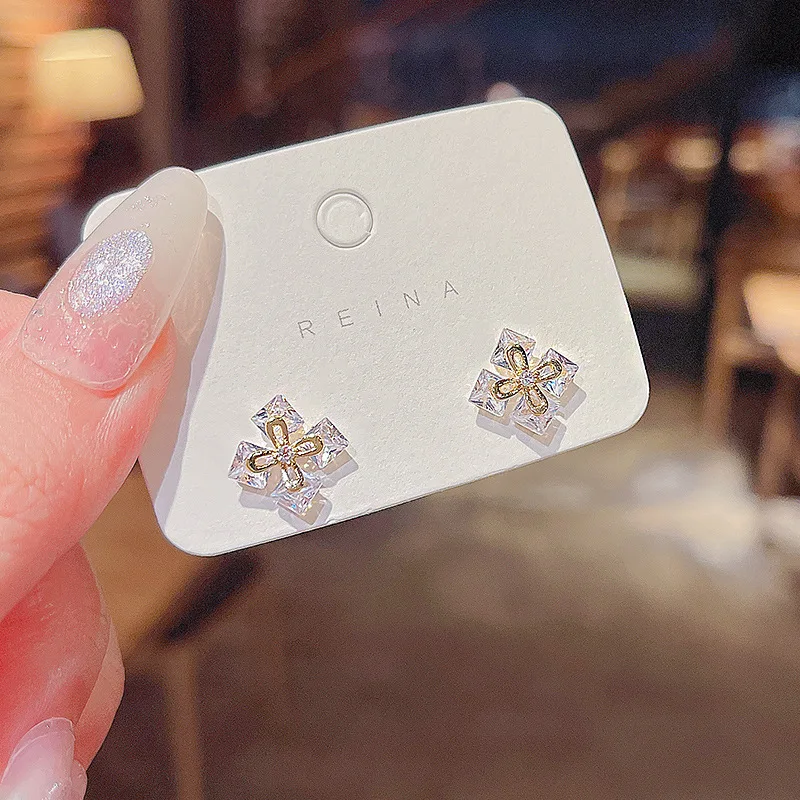 

Wholesale Sterling Silvers Pin Zircon Earrings Female Women Dropshipping Gift