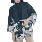 Женская блузка Bella Philosophy, с принтом в японском стиле, в стиле Харадзюку, с волнами и ветром, рубашки с драконом, японское кимоно с рукавами летучая мышь