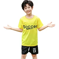 summer casual sportswear kids boys sport suit breathable basketball soccer tracksuit running set short sleeve t shirt and shorts