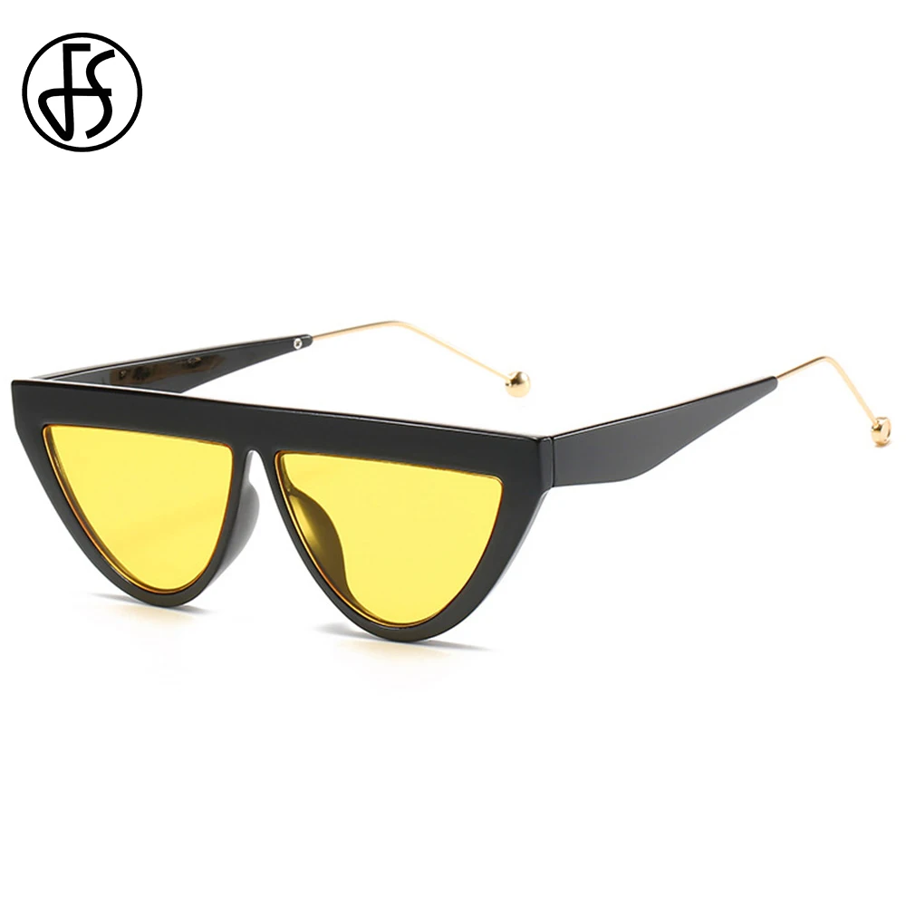 Женские зеркальные солнцезащитные очки FS брендовые дизайнерские кошачий глаз с