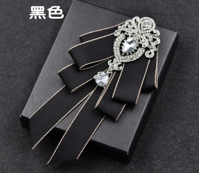 Black Высококачественный британский стиль, многослойные галстуки-бабочки, галстук-бабочка для мужчин, женихов, мужчин, лучших мужчин, Свадебные Роскошные галстуки, аксессуары для одежды - Цвет: Black