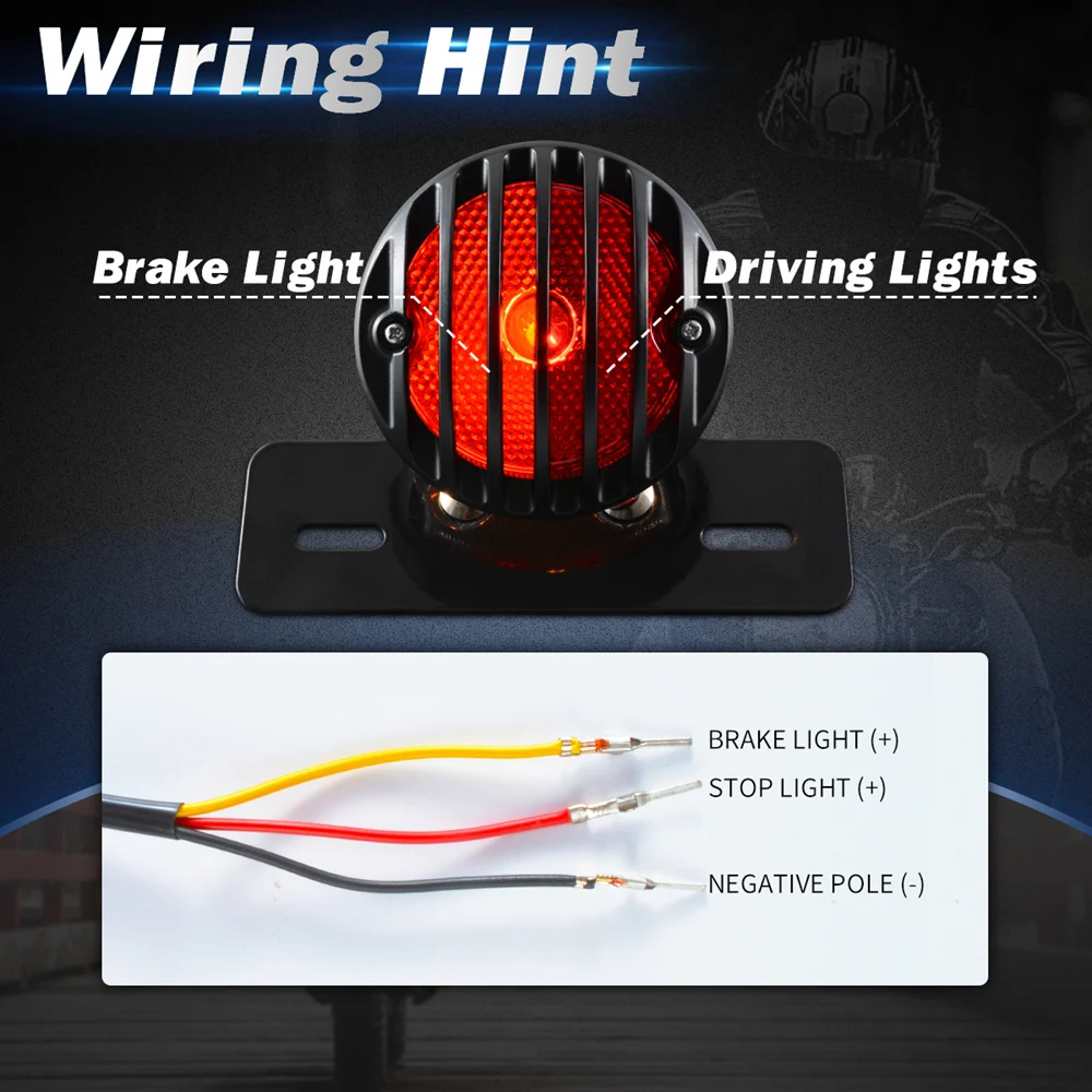 Motofans черный круглый металлический мотоциклетные задние тормоза светильник для