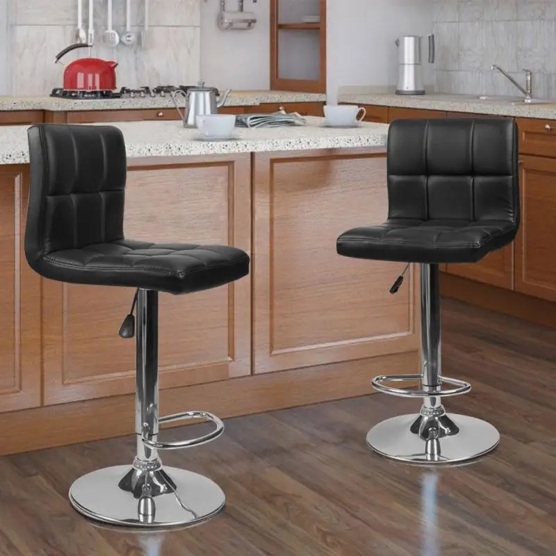 

Overseas Shipping!!! 2pcs Simple Casual Bar Stool European Bar Chair Kitchen Backrest Chair Height Adjusted Home Furniture HWC