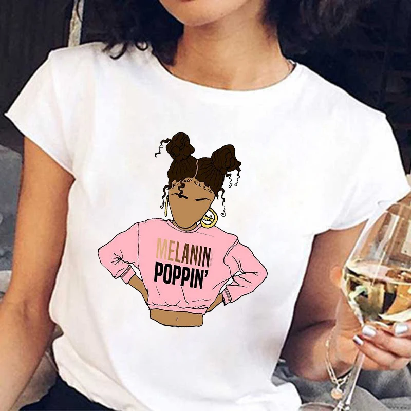 Женские футболки с короткими рукавами BONJEAN Melanin черная Повседневная футболка