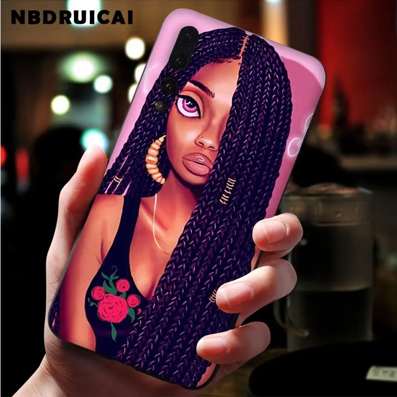 NBDRUICAI черный женский арт и маленькая девочка чехол для телефона huawei P9 10 lite P20 pro P30