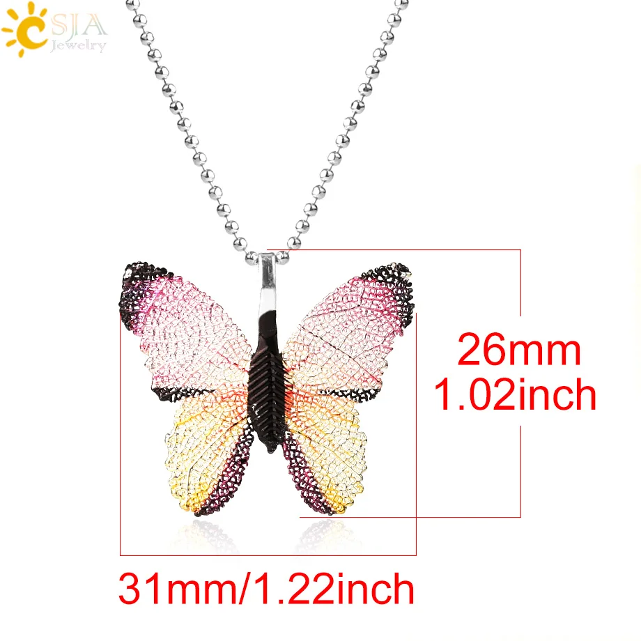 CSJA Разноцветные Подвески в виде бабочек и листьев Φ серебряного цвета с