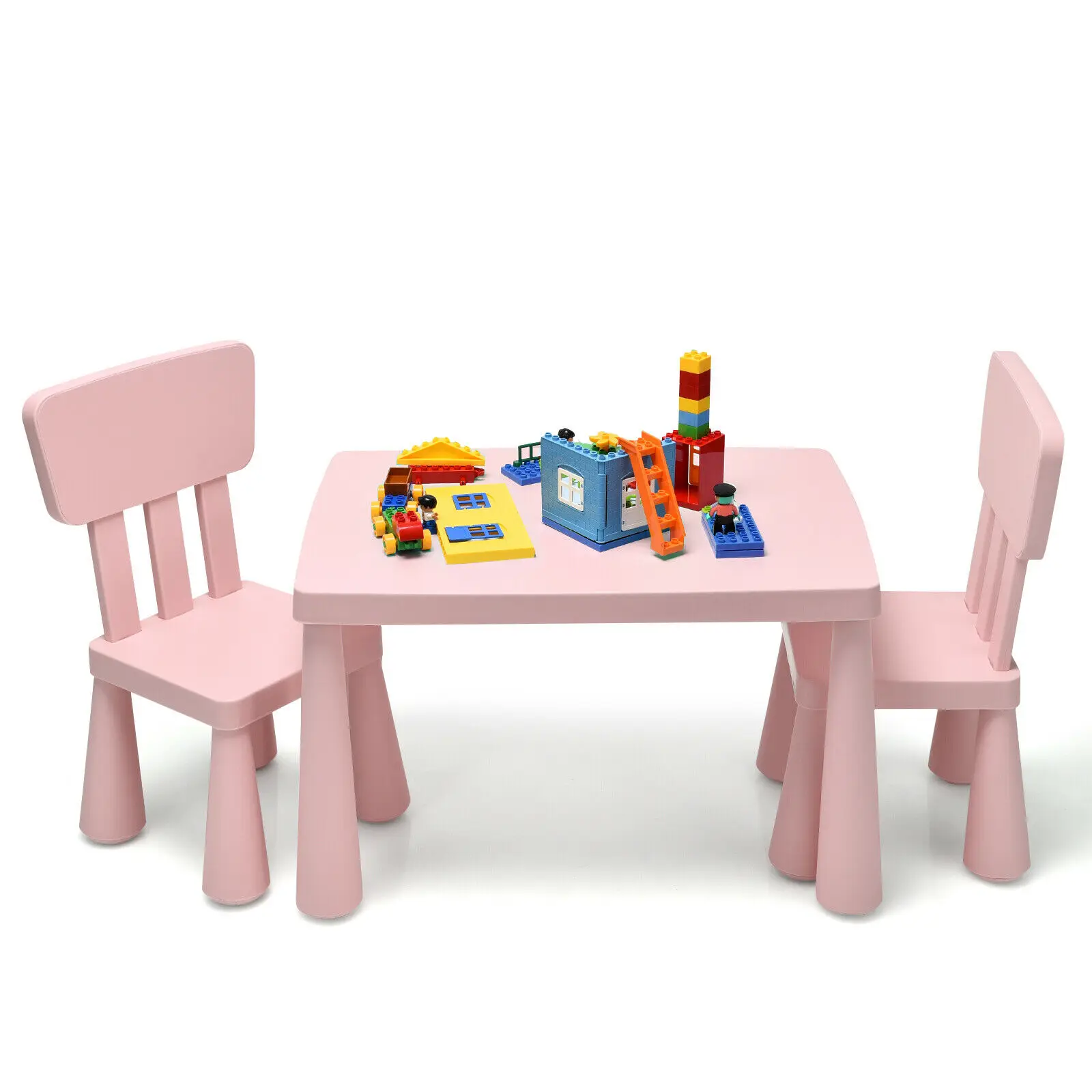 Kids Table & 2 Chairs Set Toddler Activity Play Dining Study Desk Baby Gift Pink  HW66810PI