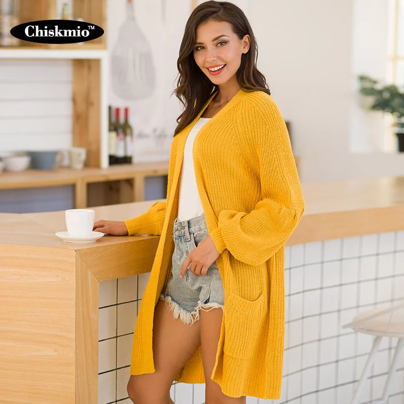 Свободный вязаный кардиган верхняя одежда женский свитер с карманами