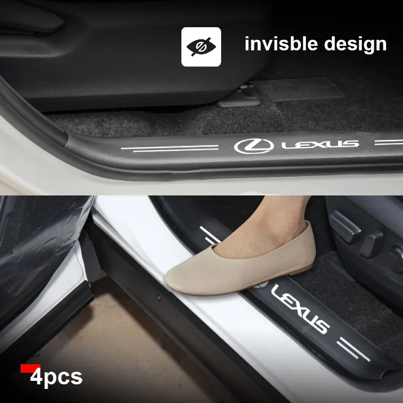 4 шт. автомобильные прозрачные наклейки на порог двери для Lexus IS300H NX300H CT200H IS250 IS 220D