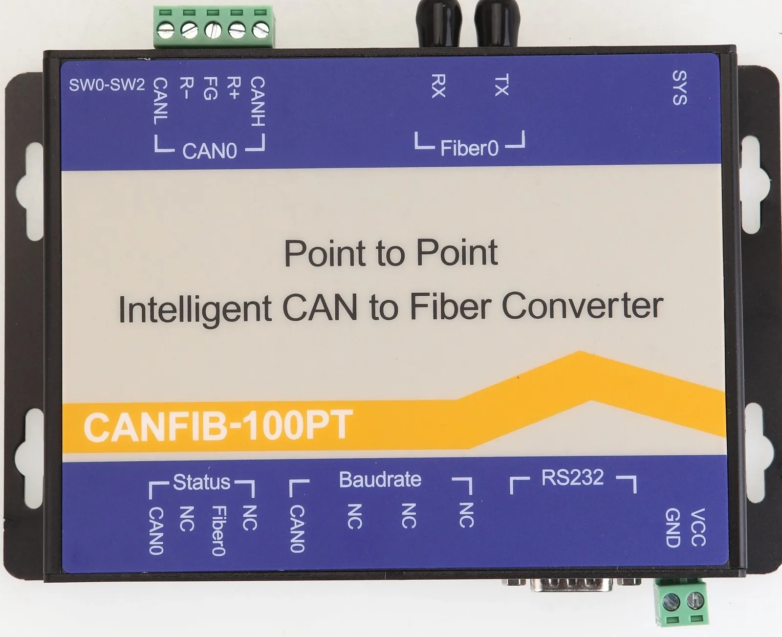 

CANFIB-100PT (CANFiber-9000A) Intelligent CAN Bus to Optical Fiber (point to Point)