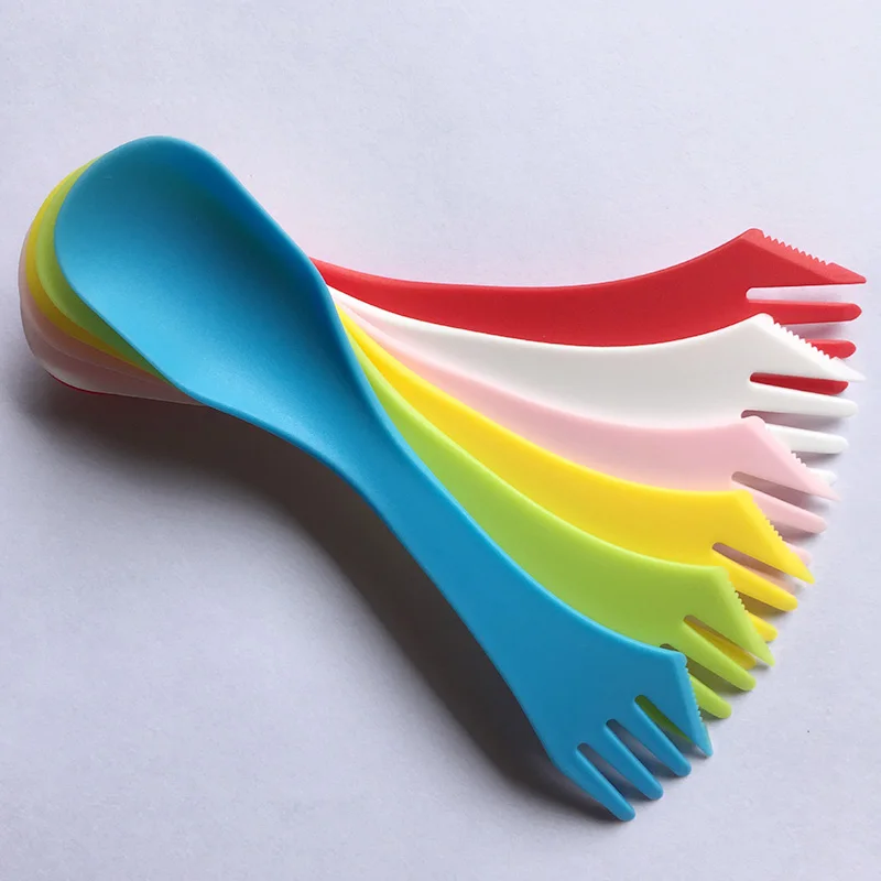 Набор пластиковых приборов 3 в 1 5 шт. ложка вилка резак для путешествий кемпинга
