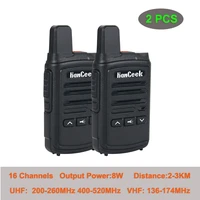 hamgeek mini 3358w 2pcs mini walkie talkie vhf uhf transceiver 8w 2 3km 16 channel two way radio