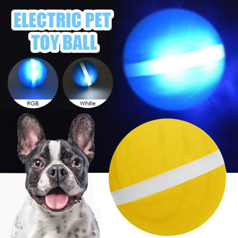 

Smart Jumping Ball USB Electric Pet Toys Flashing LED Self Rotating Ball for Kitten Cat Interactive Puppy Cats Training Products