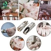 510 pcs stainless steel livestock pig thickening nipple drinker animals drinking instrument faucet fountain feeding cap pig